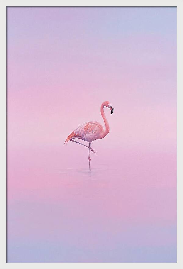 Flamingo In Serene Waters