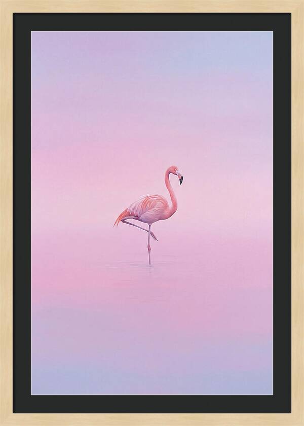 Flamingo In Serene Waters