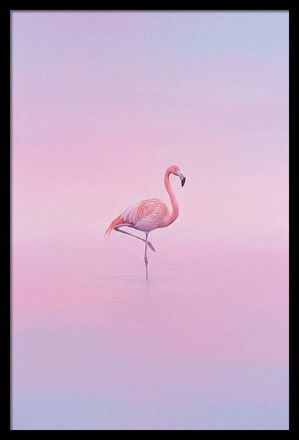 Flamingo In Serene Waters