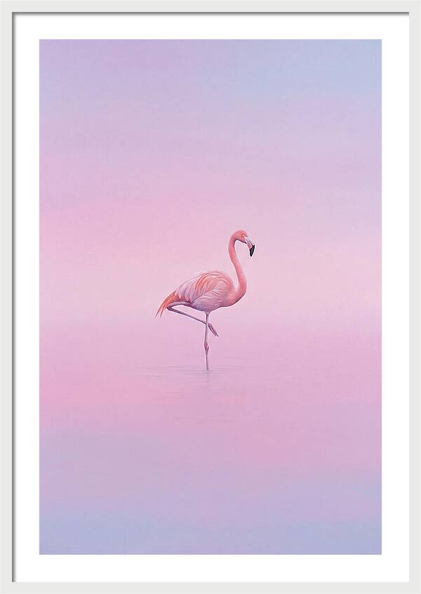 Flamingo In Serene Waters