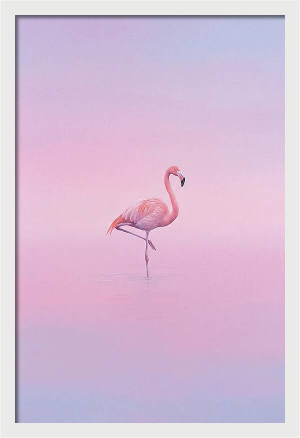 Flamingo In Serene Waters