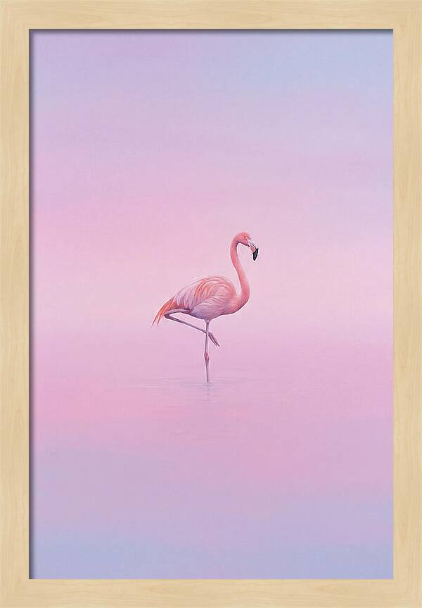 Flamingo In Serene Waters