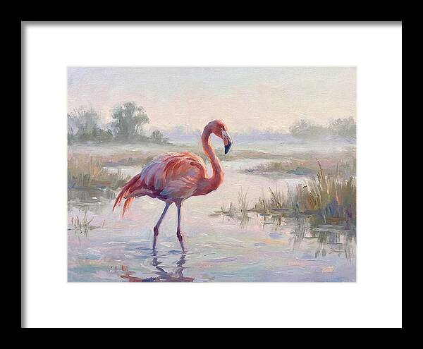 Flamingo In Tranquil Waters