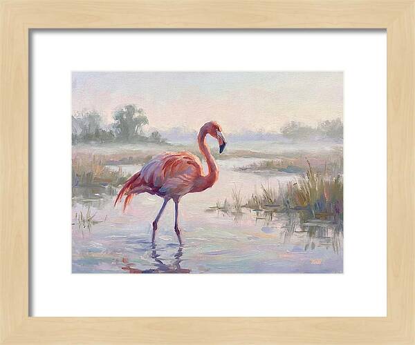 Flamingo In Tranquil Waters