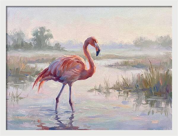 Flamingo In Tranquil Waters