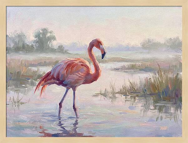Flamingo In Tranquil Waters