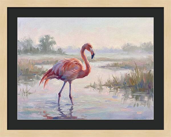 Flamingo In Tranquil Waters