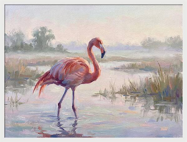 Flamingo In Tranquil Waters