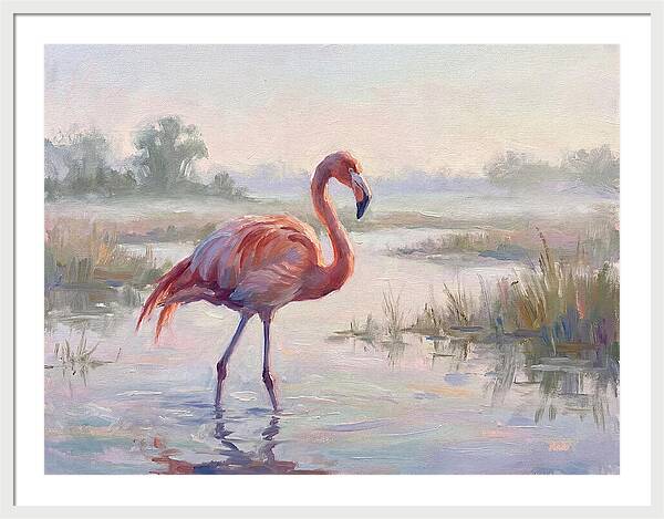 Flamingo In Tranquil Waters