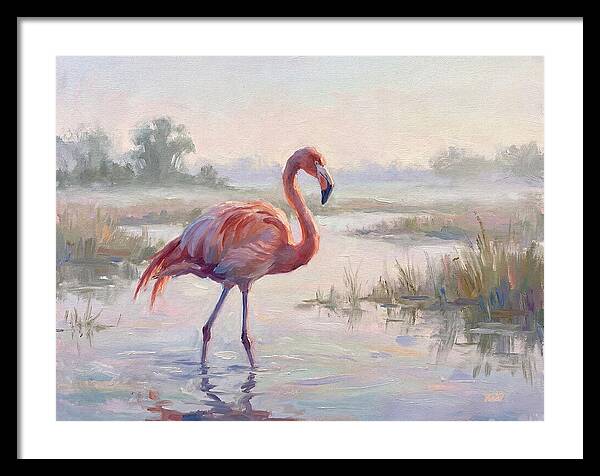Flamingo In Tranquil Waters