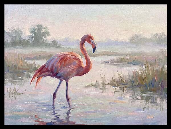 Flamingo In Tranquil Waters