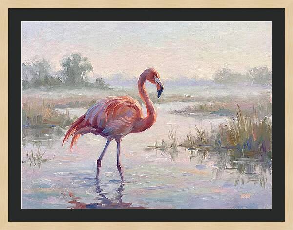 Flamingo In Tranquil Waters