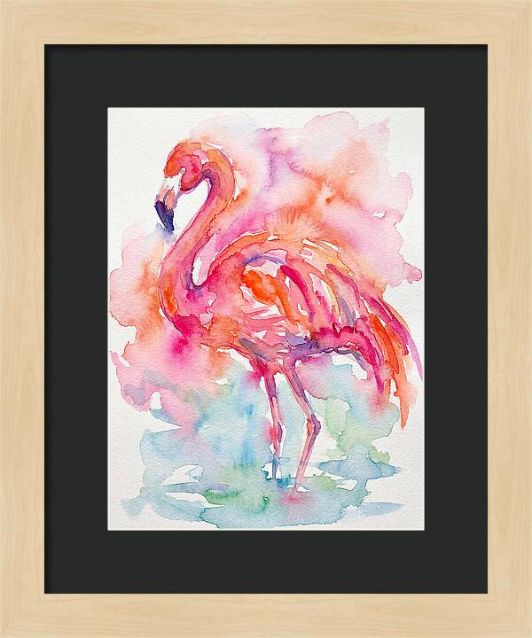 Flamingo In Watercolor Bliss