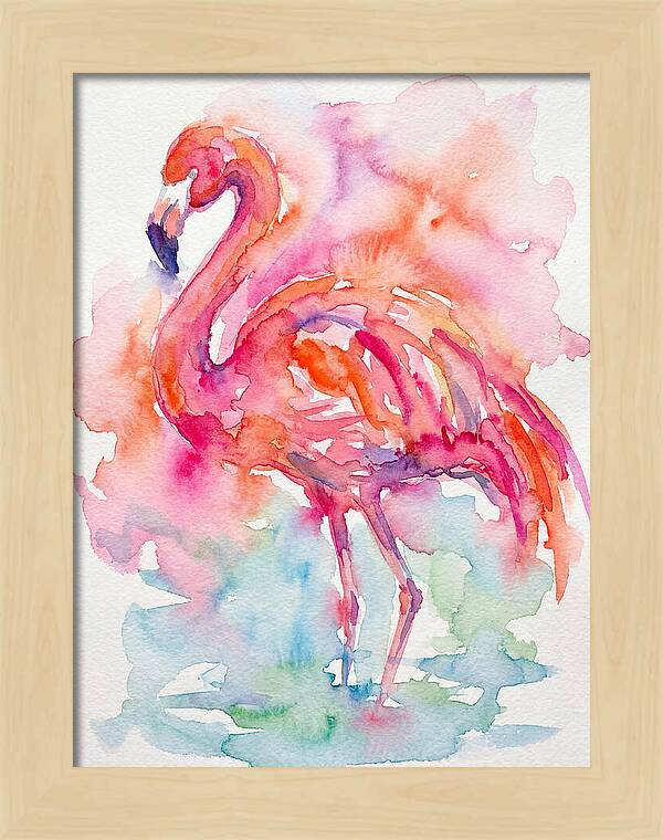Flamingo In Watercolor Bliss