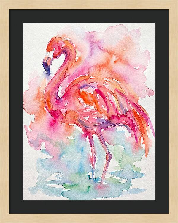 Flamingo In Watercolor Bliss