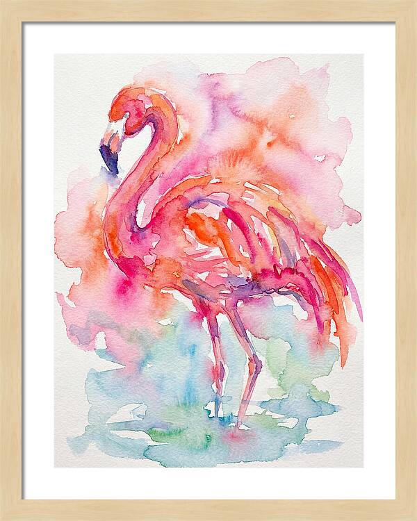 Flamingo In Watercolor Bliss