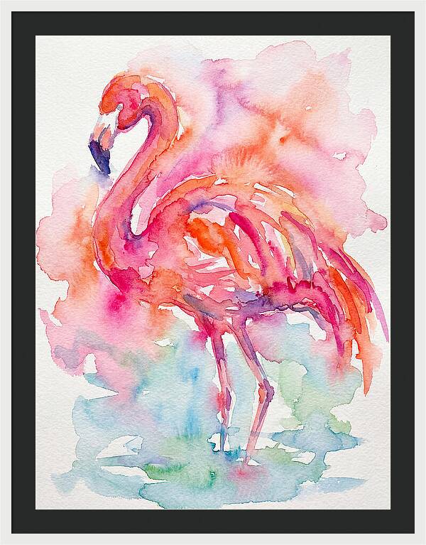 Flamingo In Watercolor Bliss