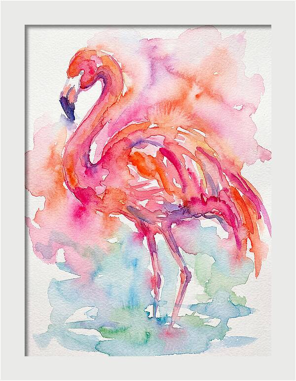 Flamingo In Watercolor Bliss