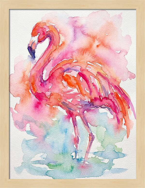 Flamingo In Watercolor Bliss