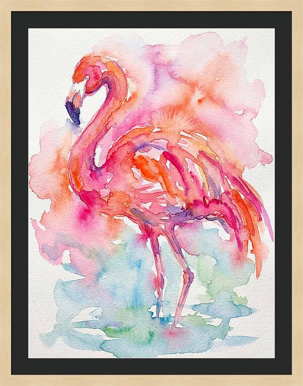 Flamingo In Watercolor Bliss