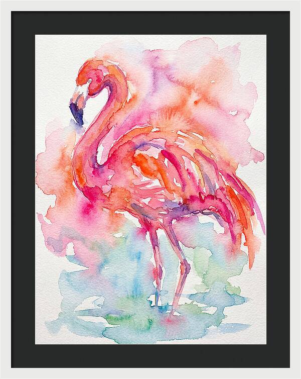 Flamingo In Watercolor Bliss