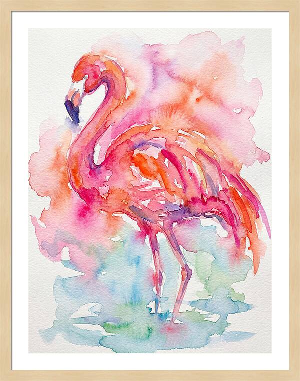 Flamingo In Watercolor Bliss