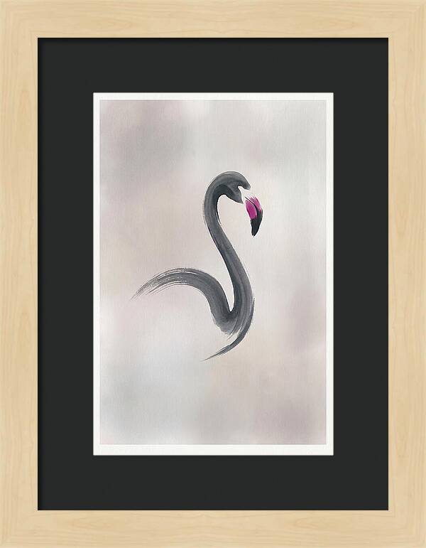 Flamingo Silhouette In Minimalism