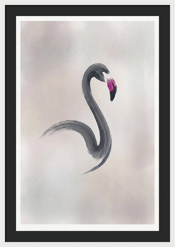 Flamingo Silhouette In Minimalism