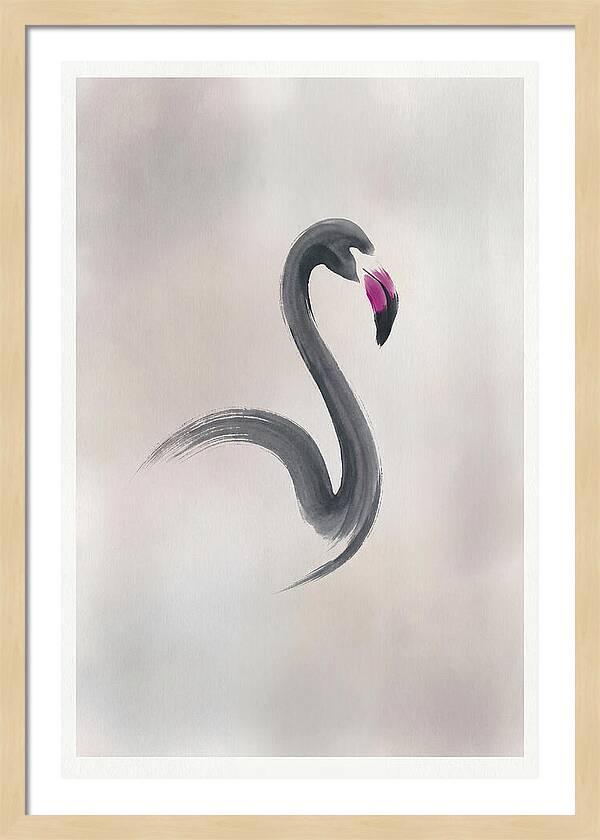 Flamingo Silhouette In Minimalism