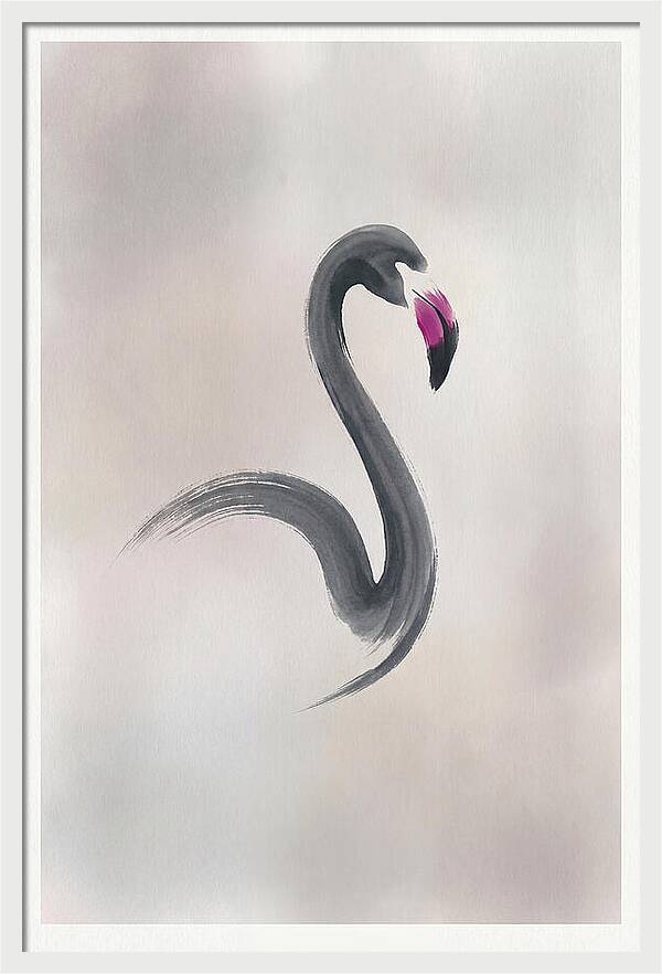 Flamingo Silhouette In Minimalism