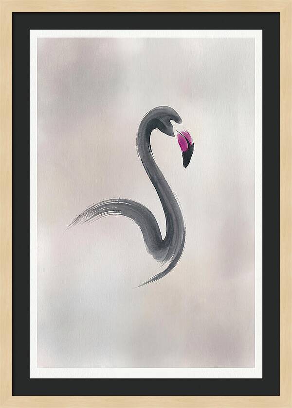 Flamingo Silhouette In Minimalism