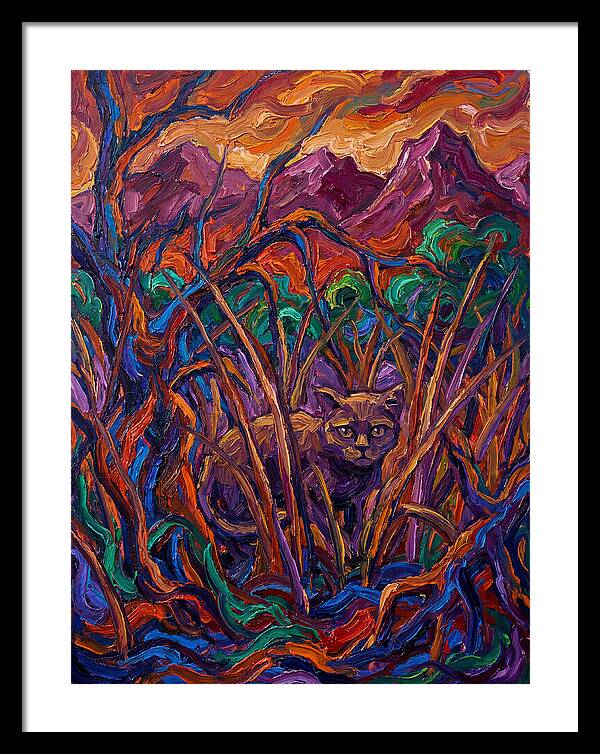 Flat Headed Cat Amongst Vivid Wilderness