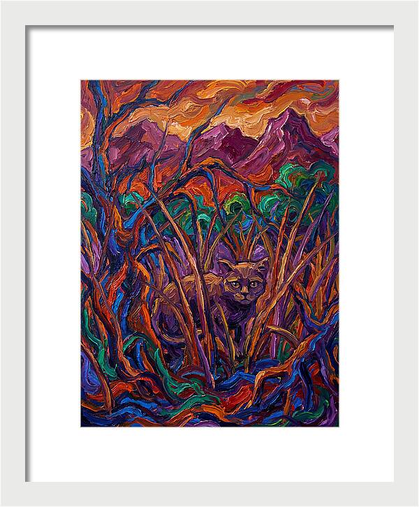 Flat Headed Cat Amongst Vivid Wilderness
