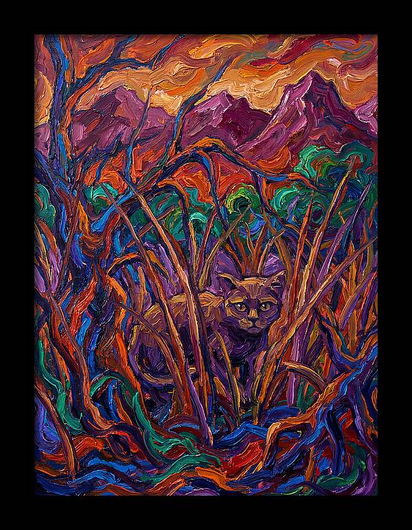 Flat Headed Cat Amongst Vivid Wilderness