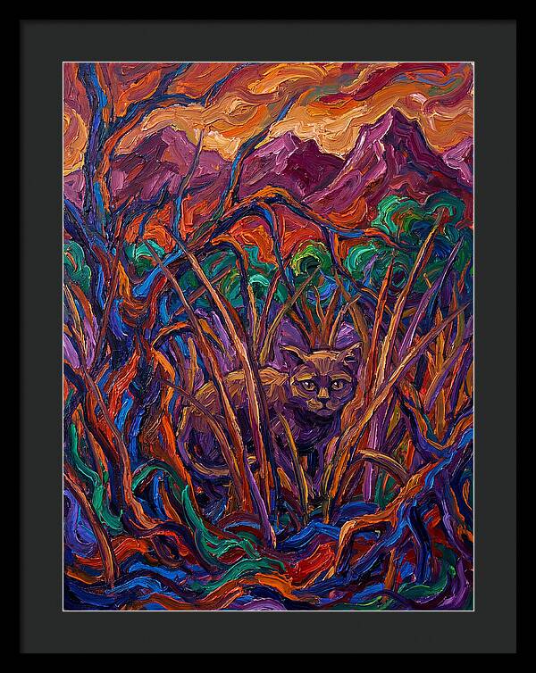 Flat Headed Cat Amongst Vivid Wilderness