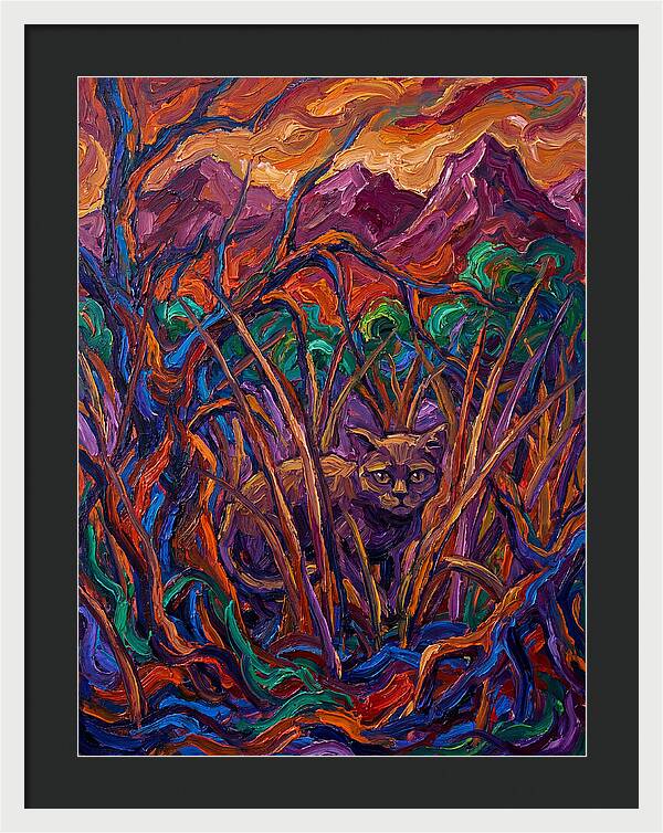 Flat Headed Cat Amongst Vivid Wilderness