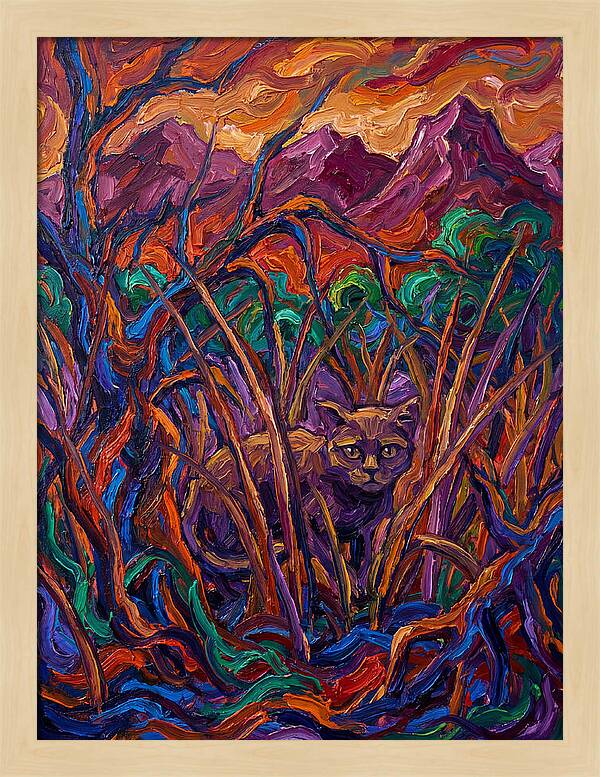 Flat Headed Cat Amongst Vivid Wilderness