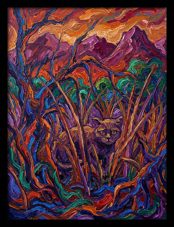 Flat Headed Cat Amongst Vivid Wilderness