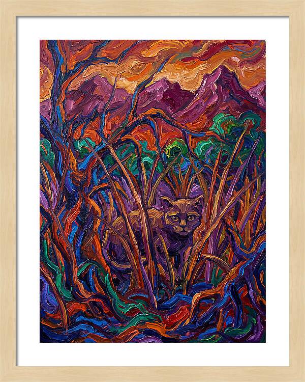 Flat Headed Cat Amongst Vivid Wilderness