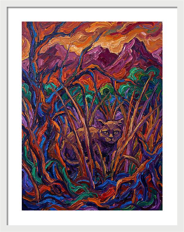 Flat Headed Cat Amongst Vivid Wilderness