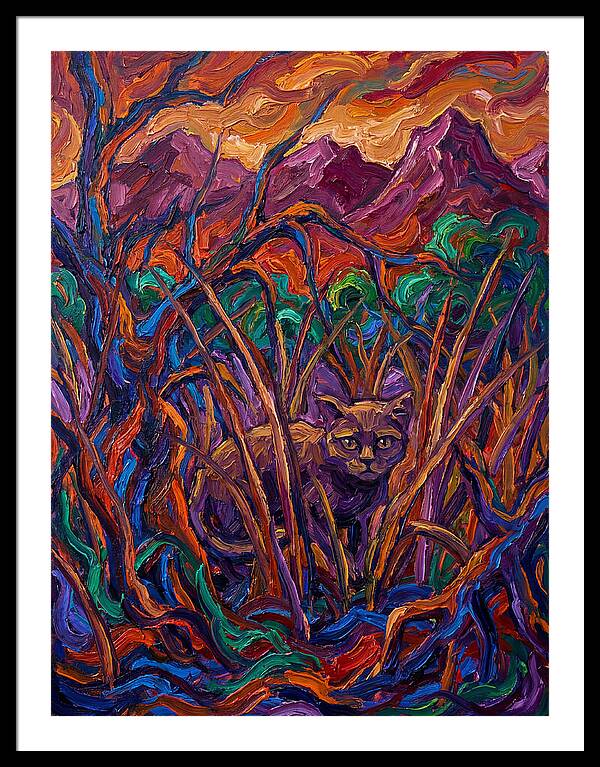 Flat Headed Cat Amongst Vivid Wilderness