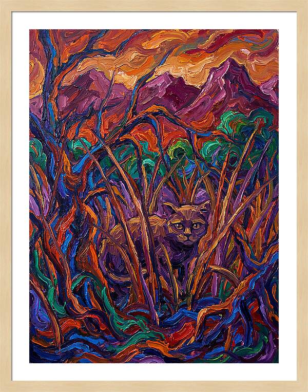 Flat Headed Cat Amongst Vivid Wilderness