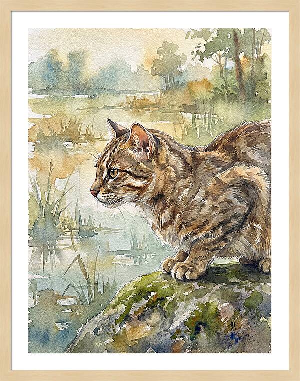Flat Headed Cat By The Water