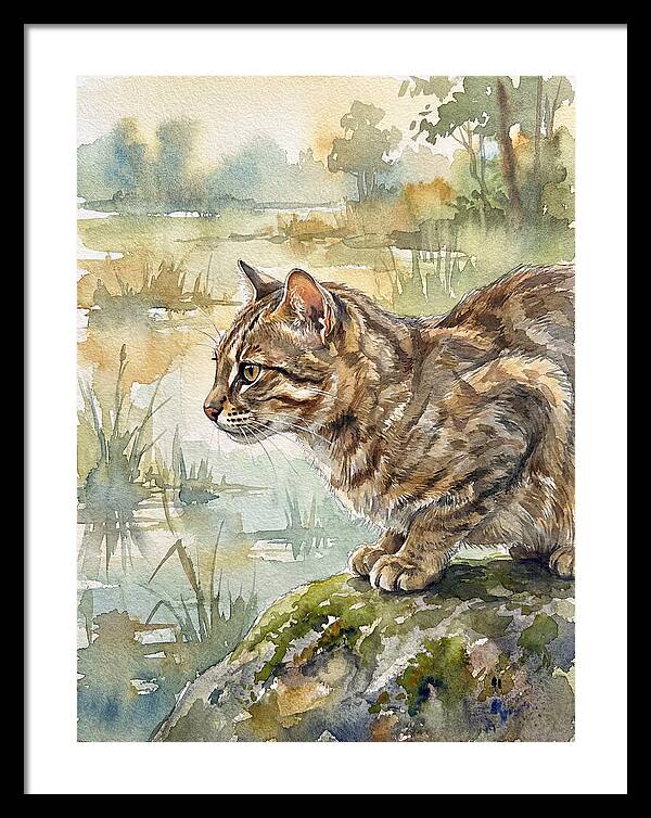 Flat Headed Cat By The Water