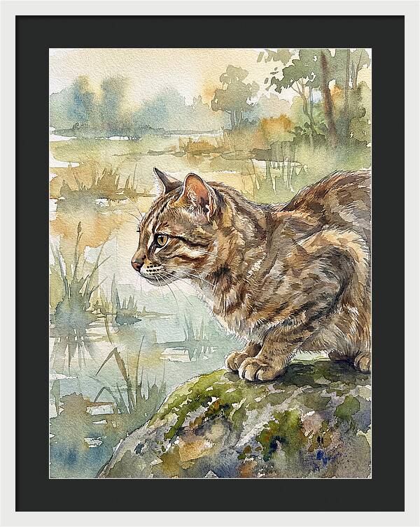 Flat Headed Cat By The Water