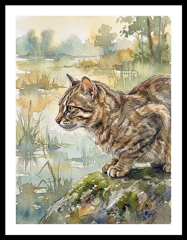 Flat Headed Cat By The Water