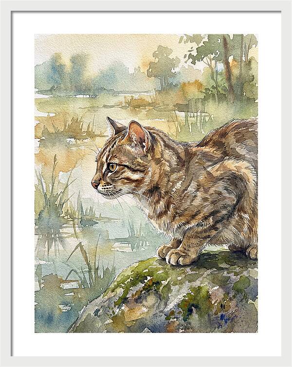 Flat Headed Cat By The Water