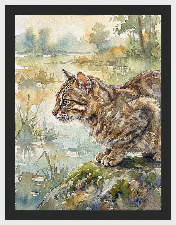 Flat Headed Cat By The Water
