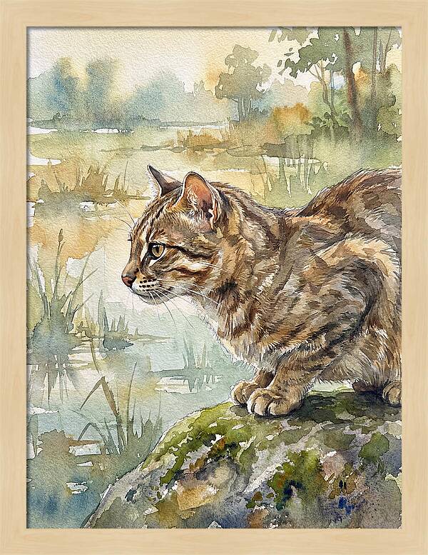 Flat Headed Cat By The Water