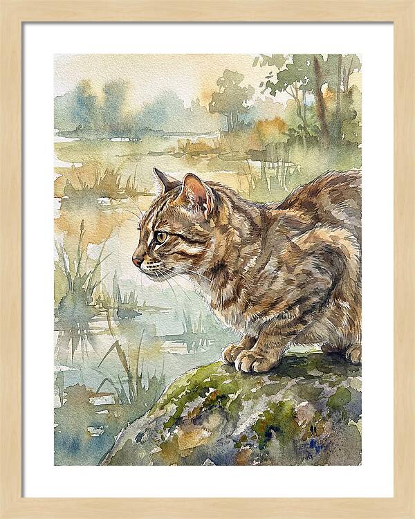 Flat Headed Cat By The Water